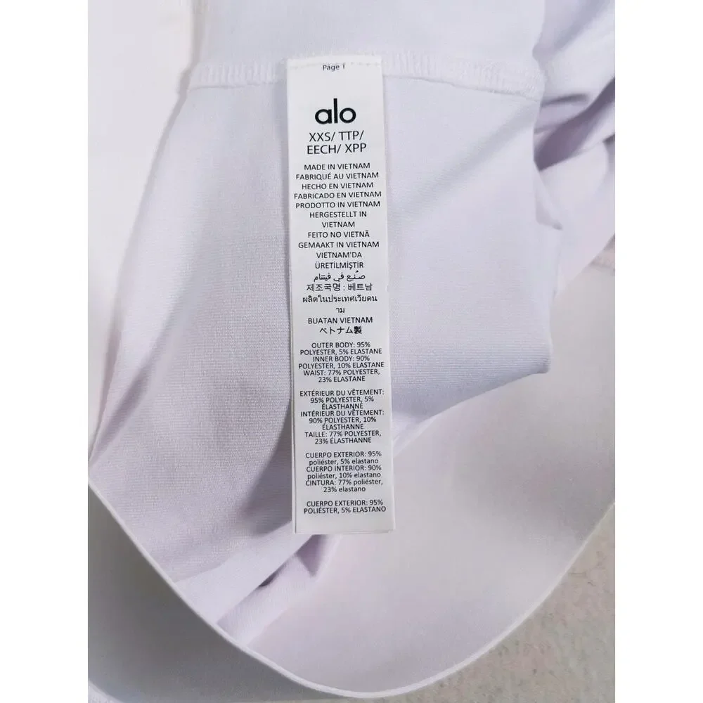 Alo Yoga Flirty Mesh Tennis Skort Size XXS White Pleated Pickleball Golf Sporty